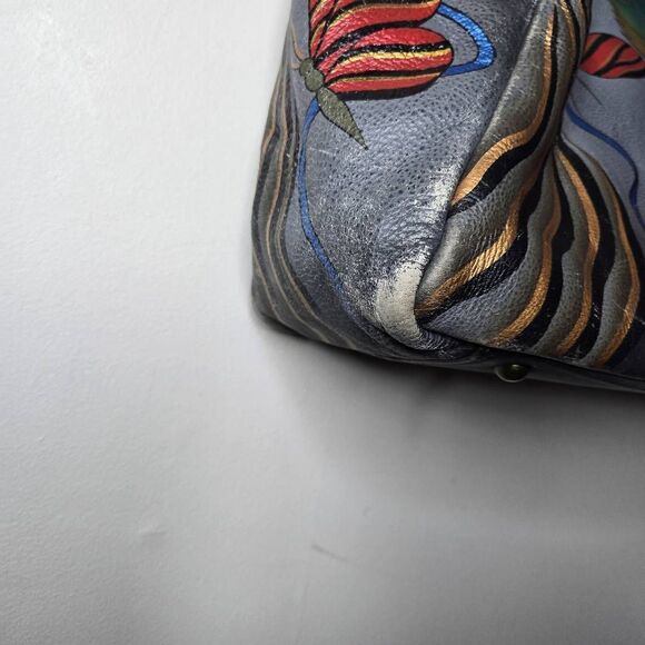 Anna Anushka Painted Hobo Bag Butterfly Roses Whimsical - Picture 5 of 14